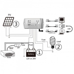 Regulator ładowania LS2024B  20A 12/24V